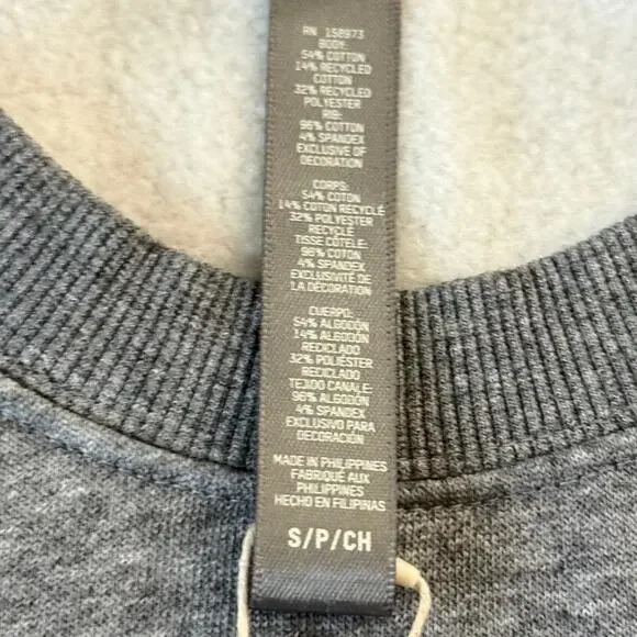 NWT SKIMS Men's Lounge Fleece Crewneck Sweatshirt Dark Heather Grey Small - Picture 5 of 8